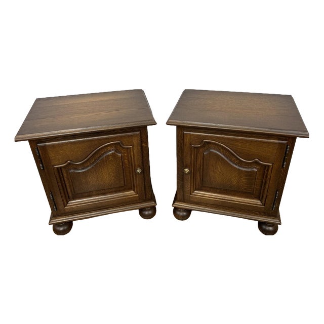 Vintage French Carved Nightstands, Set of 2 For Sale