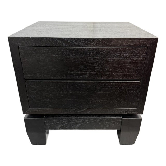 Furniturologie Brooklyn Ebony Oak Wood Nightstand For Sale