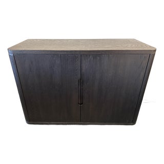 Restoration Hardware Breton Double-Door Sideboard, Black Oak With Bronze For Sale