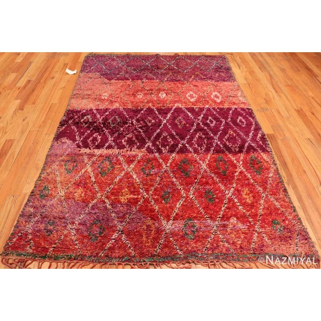 Breathtaking Vintage Geometric Purple Moroccan Rug, Country Of Origin: Morocco, Circa Date: Mid 20th Century – The...