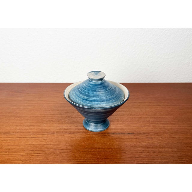 Contemporary Danish Japanese Style Pottery Bowl with Lid For Sale - Image 3 of 18