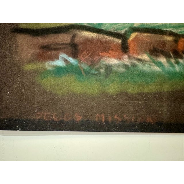 Henry Emil Salloch Original Pastel on Paper Pecos Mission, 1959 For Sale - Image 4 of 8