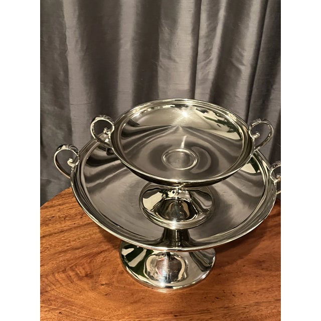 Vintage Global Views Silverplate Serving Bowls/Compotes- Set of 2 For Sale - Image 9 of 12