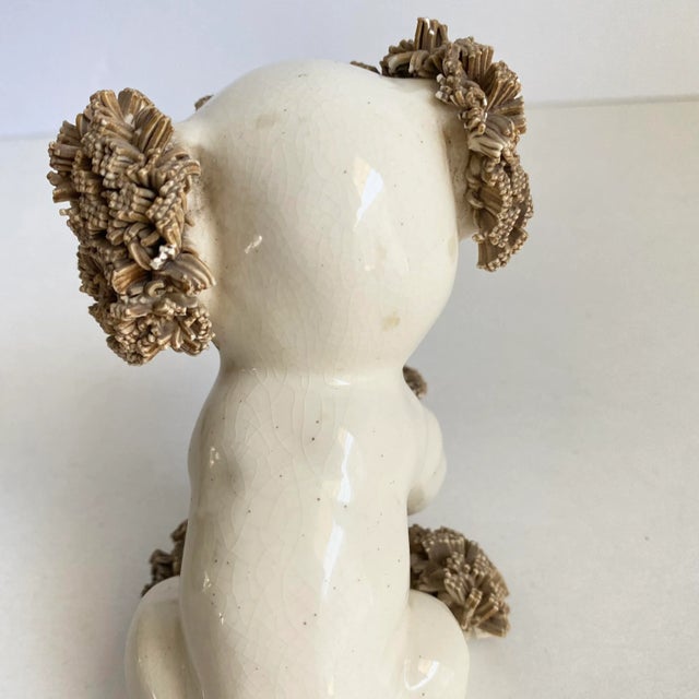 Mid 20th Century Vintage Spaghetti Puppy Dog Statue Santa Barbara California Pottery Dog Figurine For Sale - Image 5 of 11