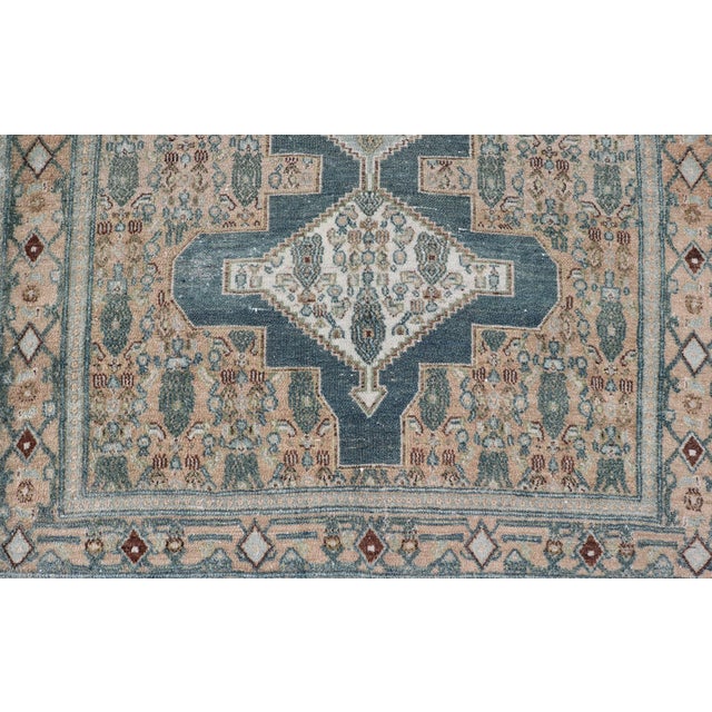 Tribal Antique Persian Fine Senneh Rug With Medallion's 3'10 X 5'1 For Sale - Image 3 of 12