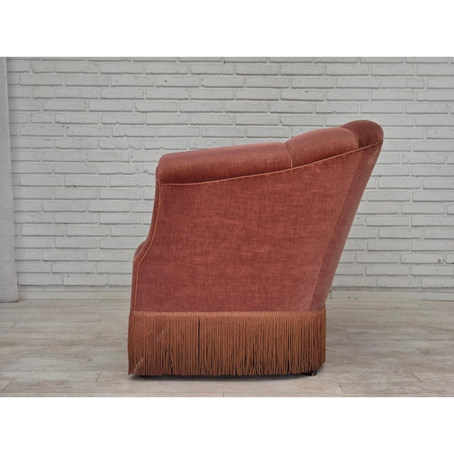 Danish 2-Seater Sofa in Pink Velour, 1960s For Sale - Image 11 of 18