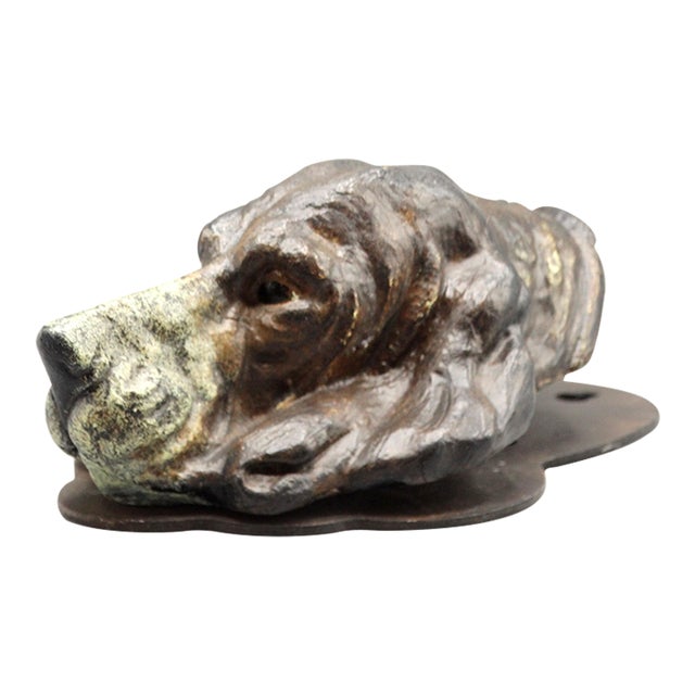 Antique Cold Painted Vienna Bronze Hound Dog Note Clip For Sale