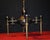 1950s Mid-Century Modern Four-Light Bronze Chandelier with Holophane Prismatic Glass Shades, 1950s For Sale - Image 5 of 18