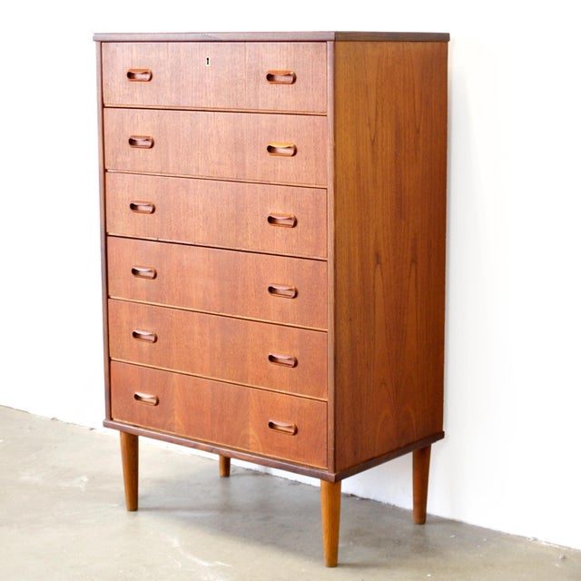 Wood Danish Teak 6 Drawer Dresser For Sale - Image 7 of 11