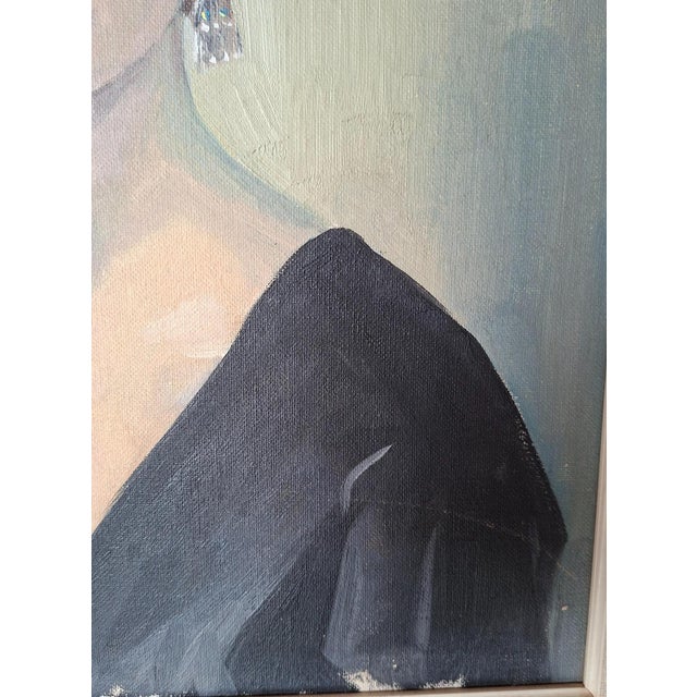 R. Van Meerbeeck, Portrait of a Woman, 1961, Oil on Canvas For Sale - Image 8 of 9