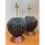 This pair of vintage custom slab-built ceramic lamps designed by Kass O'Brien blends sculptural pottery with refined...