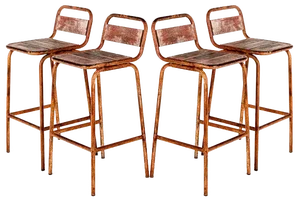 Italian Industrial Bar Stools, Set of 4