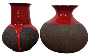 Danish Lava Ceramic Vases by Lehmann, 1960s, Set of 2