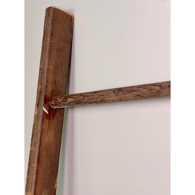 Antique American Rustic Farmstead Wooden Ladder For Sale - Image 11 of 15