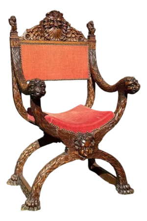 Renaissance Style Walnut Armchair