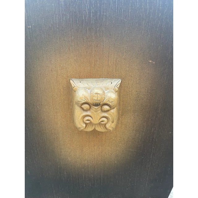 Brown Asian Modern Chinoiserie MCM Storage Piece in the Manner of James Mont For Sale - Image 8 of 12