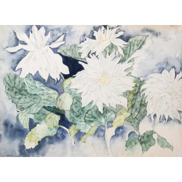 Modern White Flowers, Carl Bergman, Painting For Sale - Image 3 of 3