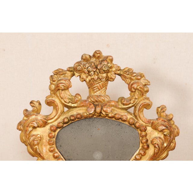19th Century Italian Rococo Gilt Wood Mirror Decorations - A Pair For Sale - Image 9 of 11
