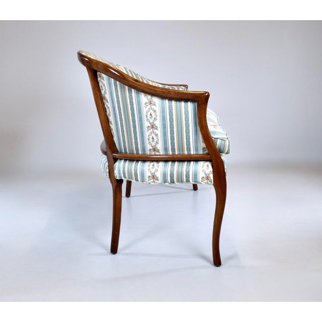 Teal Georgian Mahogany Upholstered Settee, Usa, 1990s For Sale - Image 8 of 13