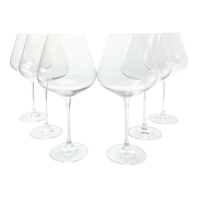 1990s Riedel “Vinum” Large Crystal Burgundy Wine Glasses - Set of 6 For Sale