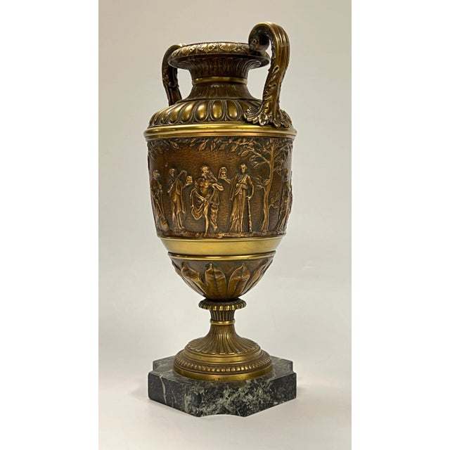 Antique Roman Neoclassical Patinated Bronze Vases - A Pair For Sale In New York - Image 6 of 12