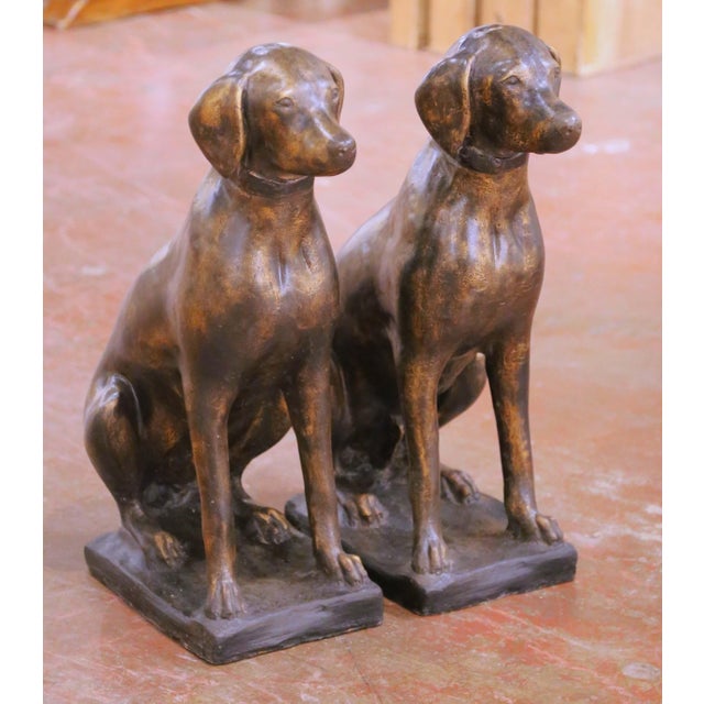 Bring character and timeless charm to a garden, terrace, or grand entryway with this expressive pair of antique French...