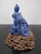 Chinese Carved Lapis Lazuli 2 Figures & a Beast Figurine on Wood Stand For Sale - Image 4 of 10