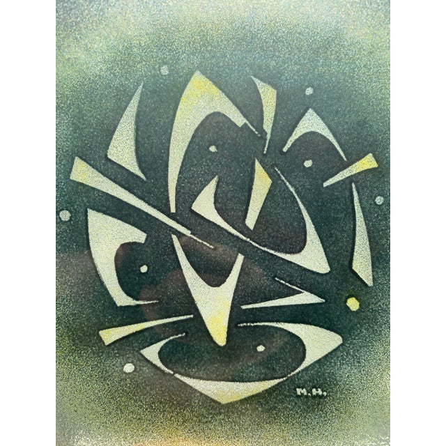 Maurice Heaton Mid-Century Maurice Heaton Boomerang Motif Art Glass Plate For Sale - Image 4 of 9