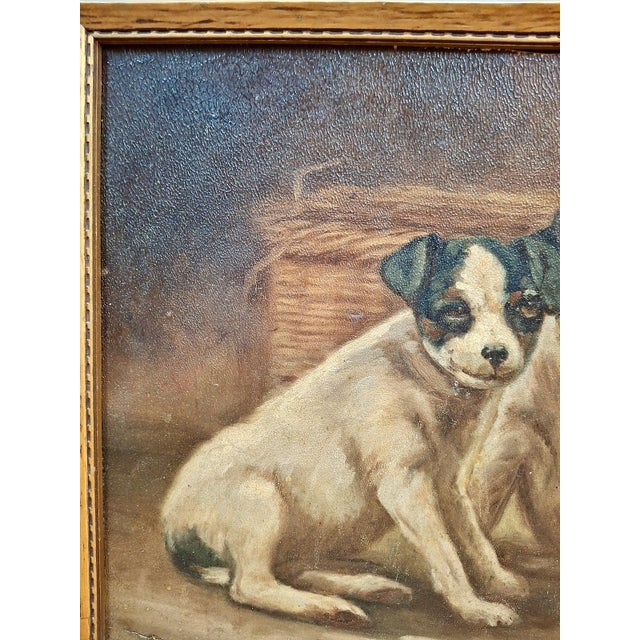 Traditional “Two Puppies” in the Style of Thomas Dalton Beumont For Sale - Image 3 of 7