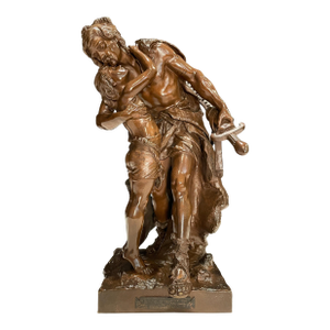 Late 19th Century 19th Century Bronze Sculpture Father And Son By Henri Honore Plé