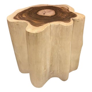 Andrianna Shamaris Rare Sono Wood Oversized Side Table or Pedestal For Sale