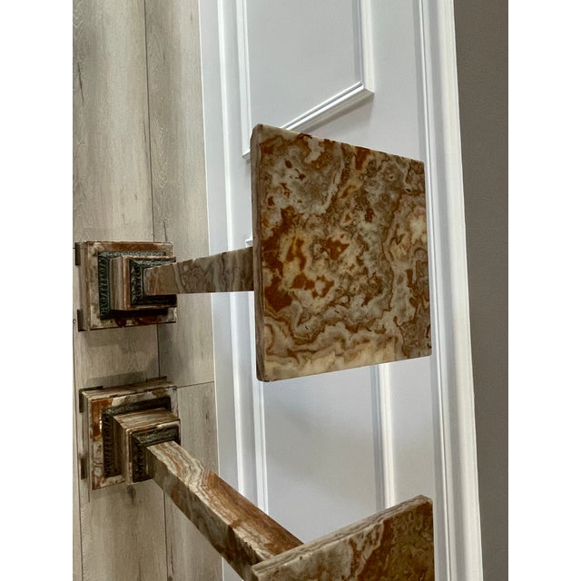 Late 19th Century Pair 19th Century French Onyx Pedestals W/Bronze Mounts For Sale - Image 5 of 12