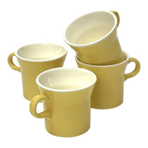 Vintage Yellow Coffee Mugs by Usa Pottery Circa 1960s - Set of 4