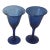1970s Hand Blown Cobalt Goblets - a Pair For Sale