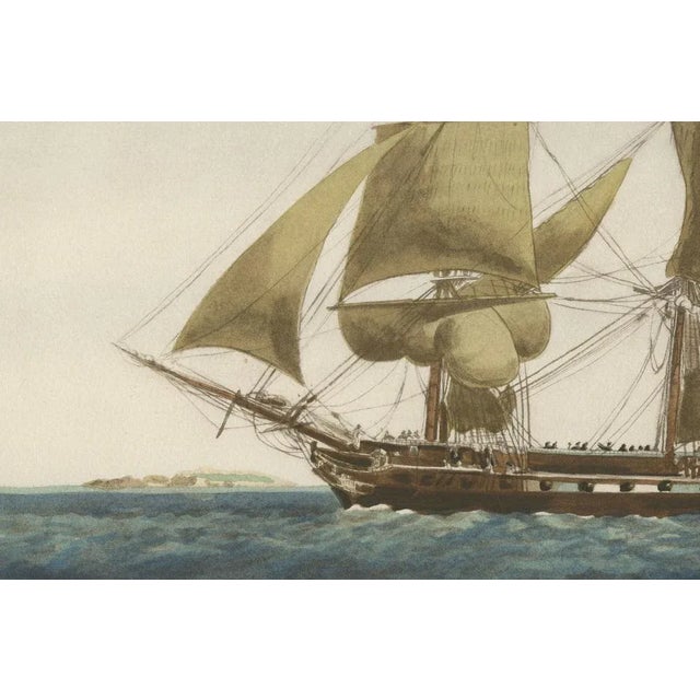 An English Frigate Awaiting Wind, 1920, Paper For Sale - Image 3 of 7