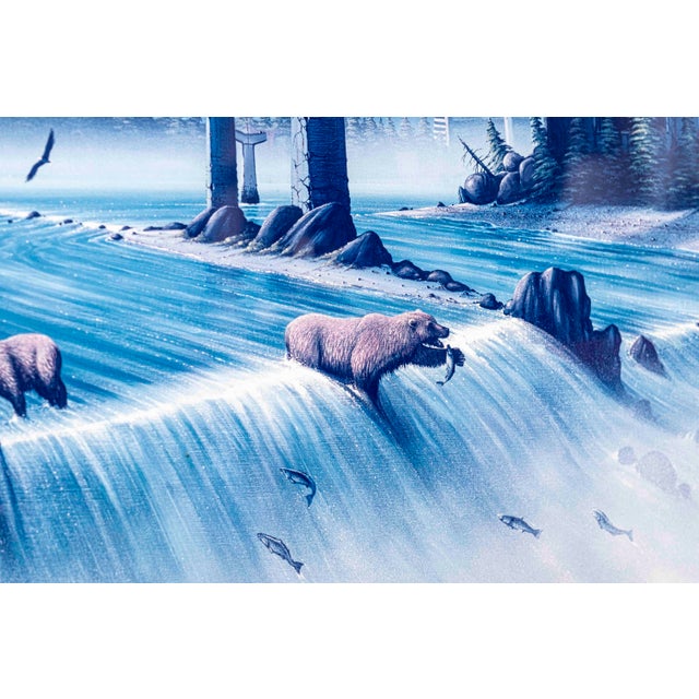 Blue 1990s Tim Wistrom “Urban Renewal” Signed & Numbered Seattle Limited Edition Print, Framed For Sale - Image 8 of 14