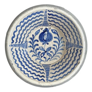 Large Spanish Fajalauza Ceramic Lebrillo Bowl For Sale