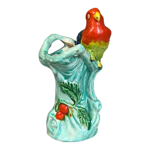 Mid 20th Century Mid Century Ceramic Majolica Parrot Vase - Japan