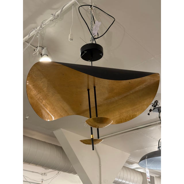 Metal Enzo Catellani for Catellani & Smith Lederam Manta Pendant For Sale - Image 7 of 12