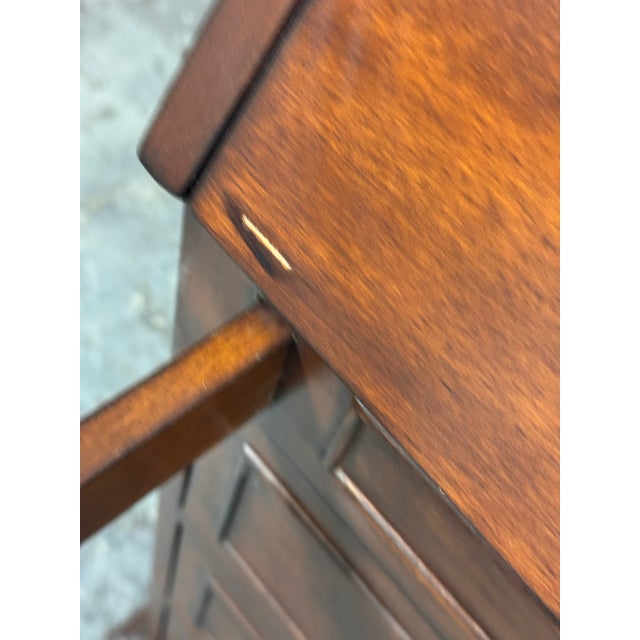 Brown Wood Secretary Desk Chest, Vintage For Sale - Image 8 of 12