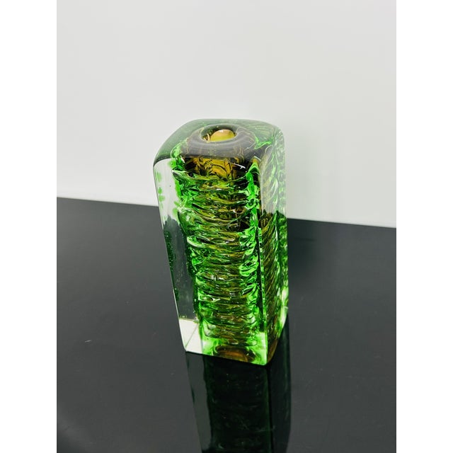 Glass Model 6860/18 Topaz and Uranium Art Glass Vase by František Vízner for Škrdlovice, Czechoslovakia, 1960s For Sale - Image 7 of 14