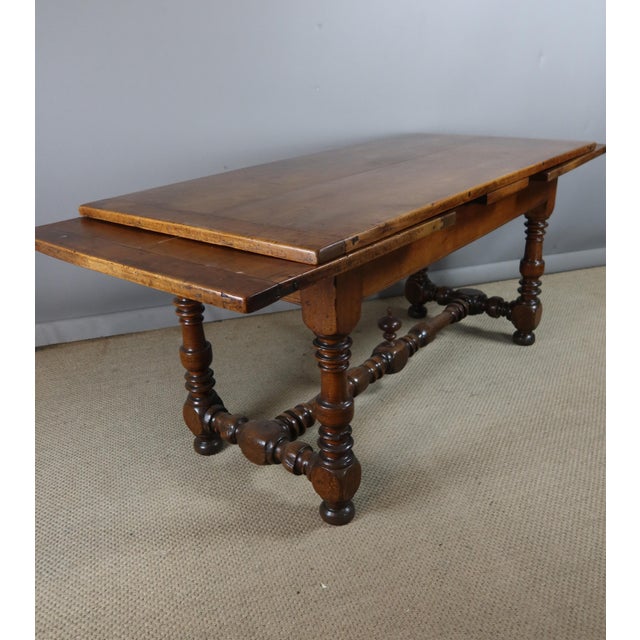 Brown Louis XIII Style Table with Extensions For Sale - Image 8 of 15