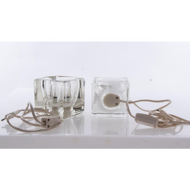 1970s Iced Glass Cube Table Lamps from Peill & Putzler 1970s, Set of 2 For Sale - Image 5 of 8