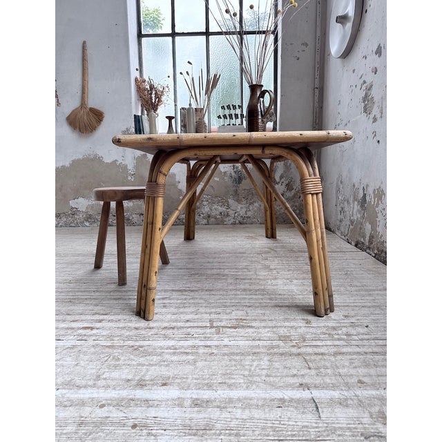 Rattan Ceramic Table, 1950s For Sale - Image 4 of 18