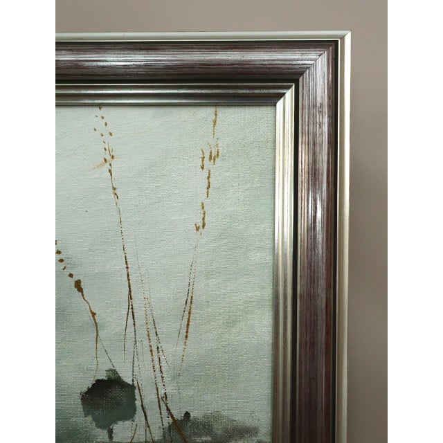 Mid 20th Century Mid-Century Modern 'Winter Reeds' Vintage Swedish Impressionist Original Landscape Oil Painting, Framed For Sale - Image 5 of 12