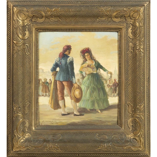 Jose Almonte, Figurative Composition, Oil Painting on Wood For Sale - Image 8 of 8