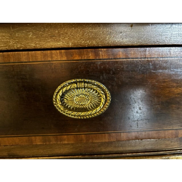 Edwardian Inlaid Mahogany Pedestal Desk with Brown Top For Sale - Image 12 of 18