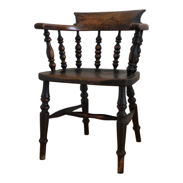Antique Wooden Captain’s Chair Denmark For Sale