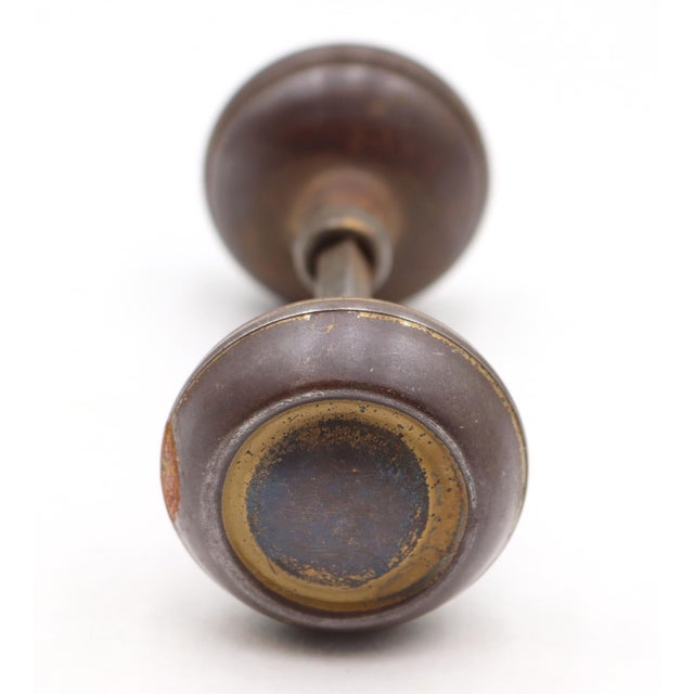 Mid 20th Century Pair of Vintage 2 In. Concentric Steel Passage Door Knobs For Sale - Image 5 of 5