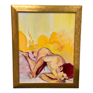 René Capone “To Love You From Afar” Original Painting, Signed, Circa 2000